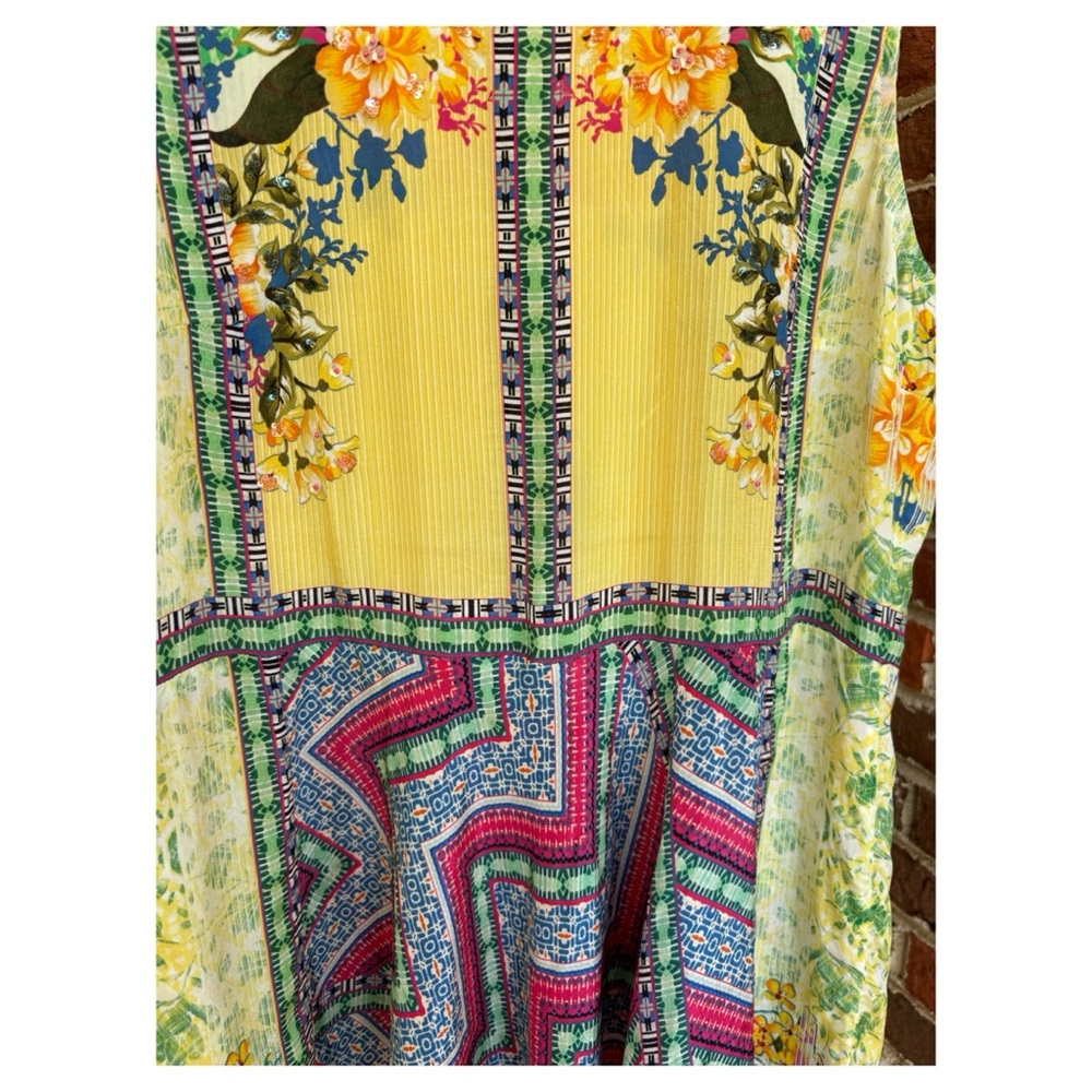 NWOT Anthropologie Bhanuni By Jyoti Mixed Print Beaded Top Size XS - Picture 6 of 15